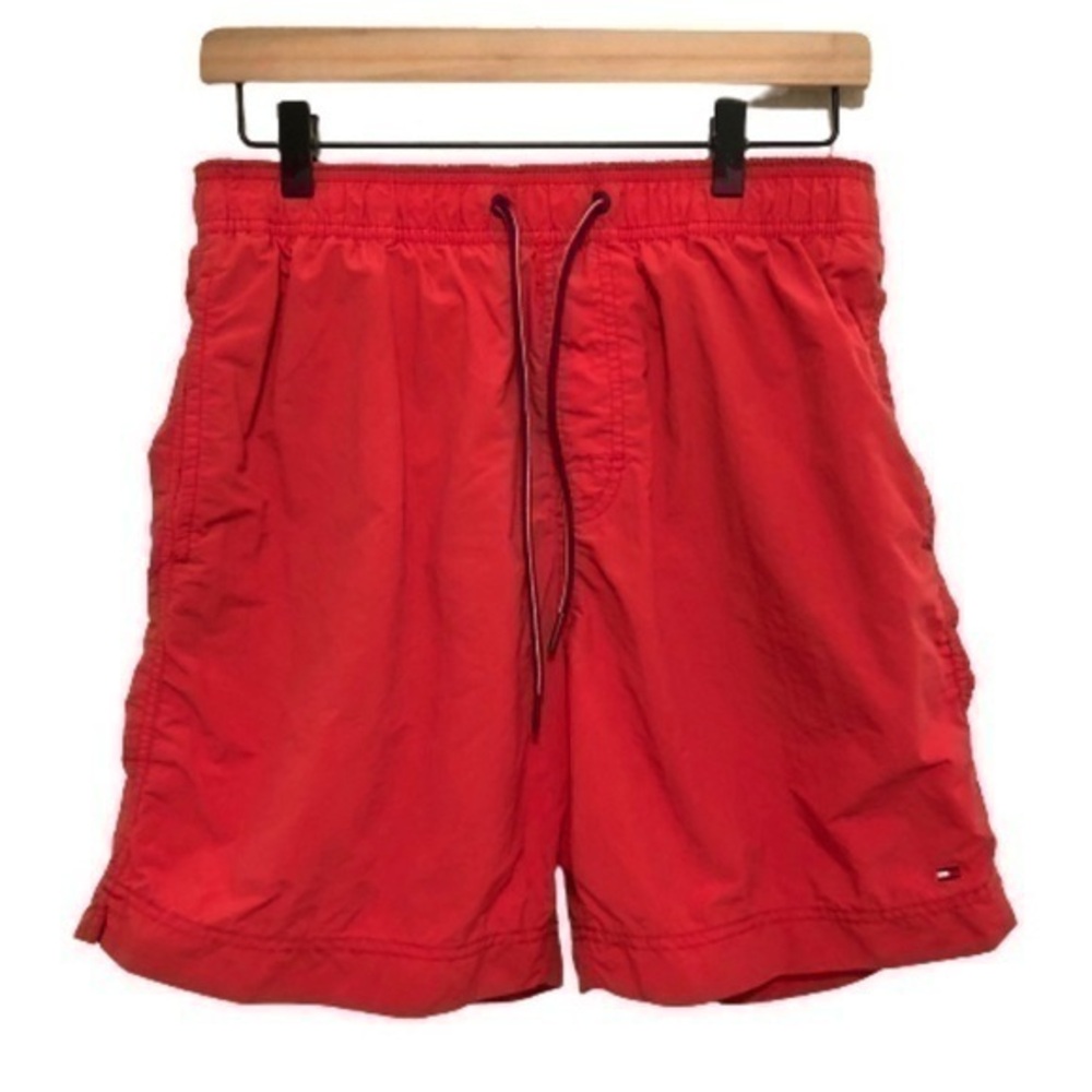 TOMMY HILFIGER CLASSIC RED BOARD SHORTS SWIM TRUNKS MEDIUM